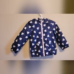 Navy Heart Patterned Rain Jacket